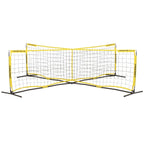 Crossnet Four Square Soccer Game - Outdoor Sport Games For Adults And Family - Soccer Tennis Nets For Backyard & Parks - Quick A