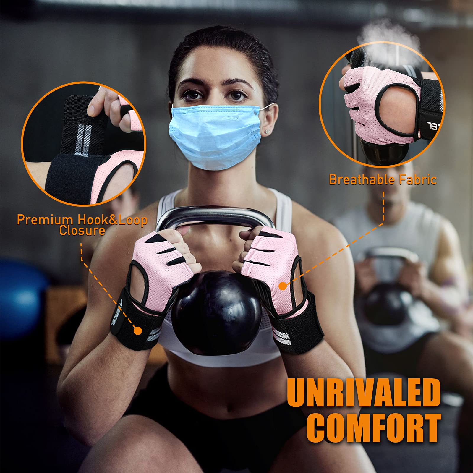 Atercel Fingerless Padded Palm Gloves Breathable With Wrist Support For Water Ski, Canoeing, Sailing, Jet Skiing, And Rowing For