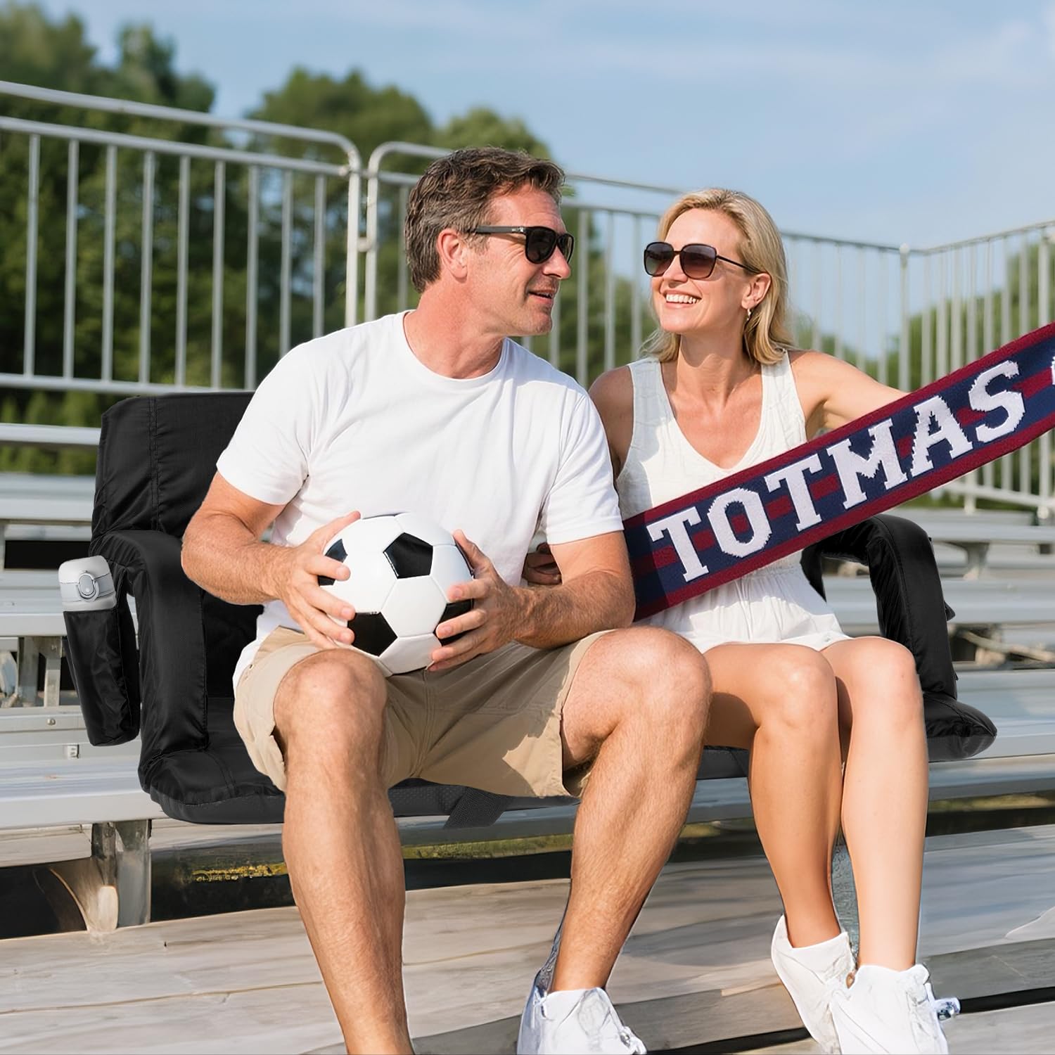 Sportneer Stadium Seats For Bleachers, Bleacher Chairs With Back And Cushion Bleacher Seats With Back Support Padded Stadium Cha