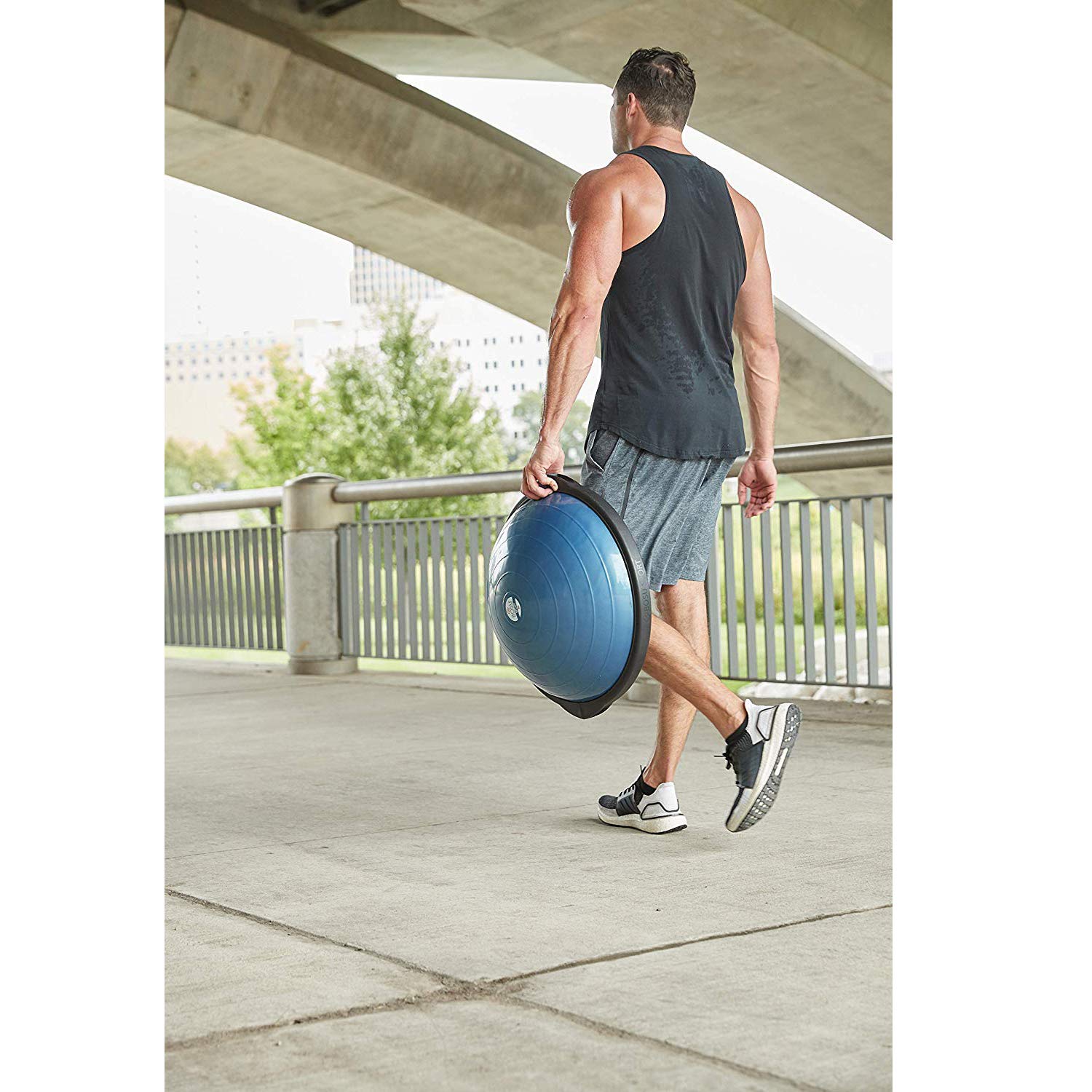 Bosu 50-Centimeter Dynamic Non-Slip Travel-Size Home Gym Workout Balance Ball Pod Trainer For Strength And Flexibility, Pink