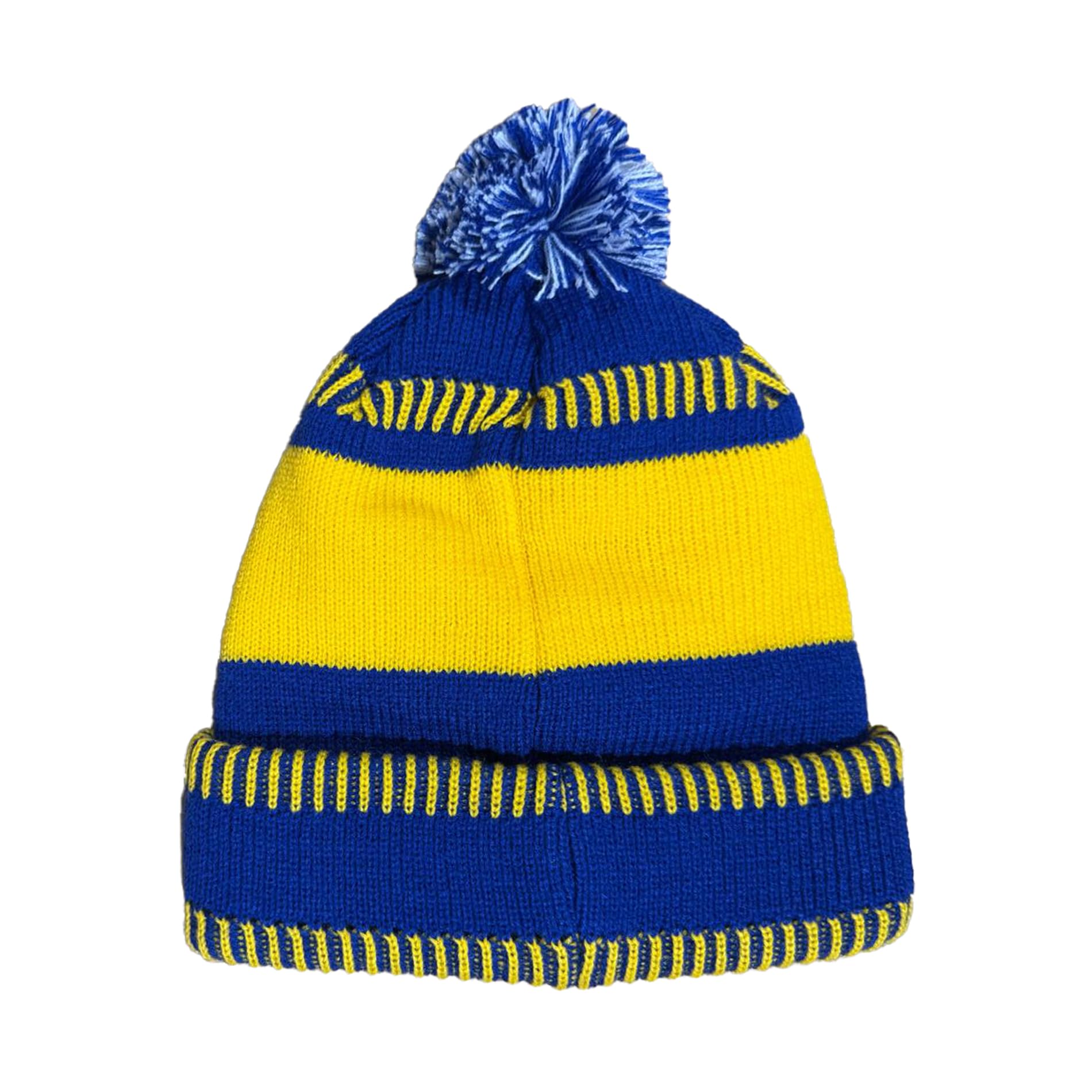 Outerstuff Nhl Kids Youth 8-20 One Size Team Color Primary Logo Sports Tech Knit Cold Weather Hockey Pom Beanie Hat - Buffalo Sa