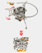 Dzrzvd Windproof Portable Backpacking Stove Burner,Piezo Ignition,Stove Adapter,Safe Pipeline,High-Power,Lightweight,Propane But