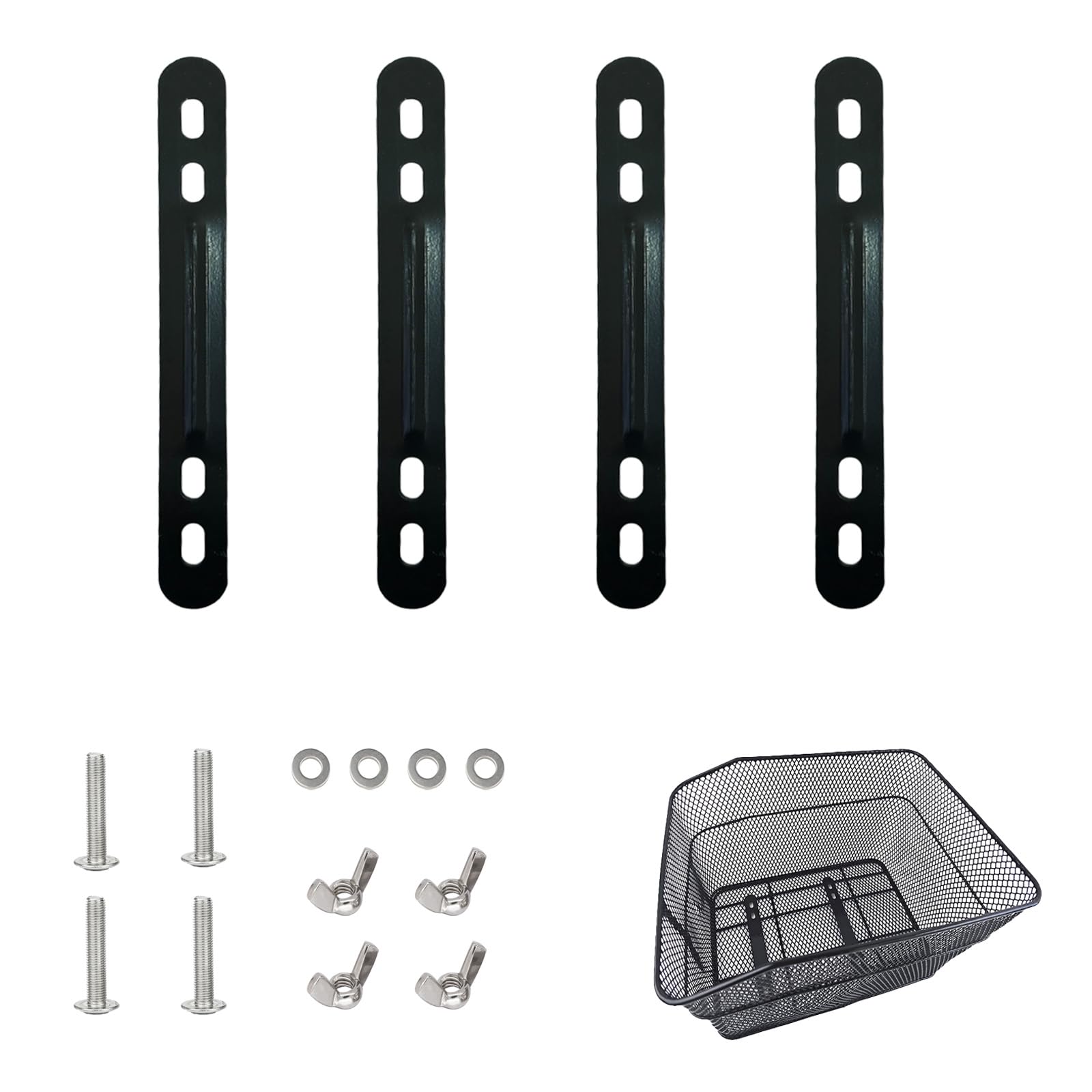 4 Set Mounting Brackets with Screws and Nuts for Bike Basket Installation, Bicycle Basket Mounting Brackets,Baskets Holder Mount