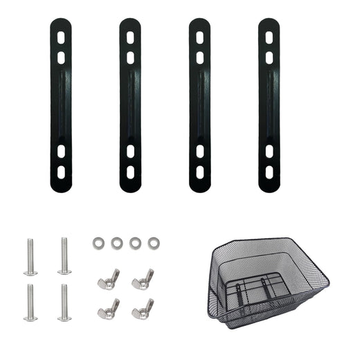 4 Set Mounting Brackets with Screws and Nuts for Bike Basket Installation, Bicycle Basket Mounting Brackets,Baskets Holder Mount