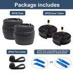 2-Pack 700C Road Bike Tires 700 X 38C (38-622) Plus 2 Pack 700C Bike Tubes 700X3543C Av48Mm Schrader Valve With 2 Rim Strips Com