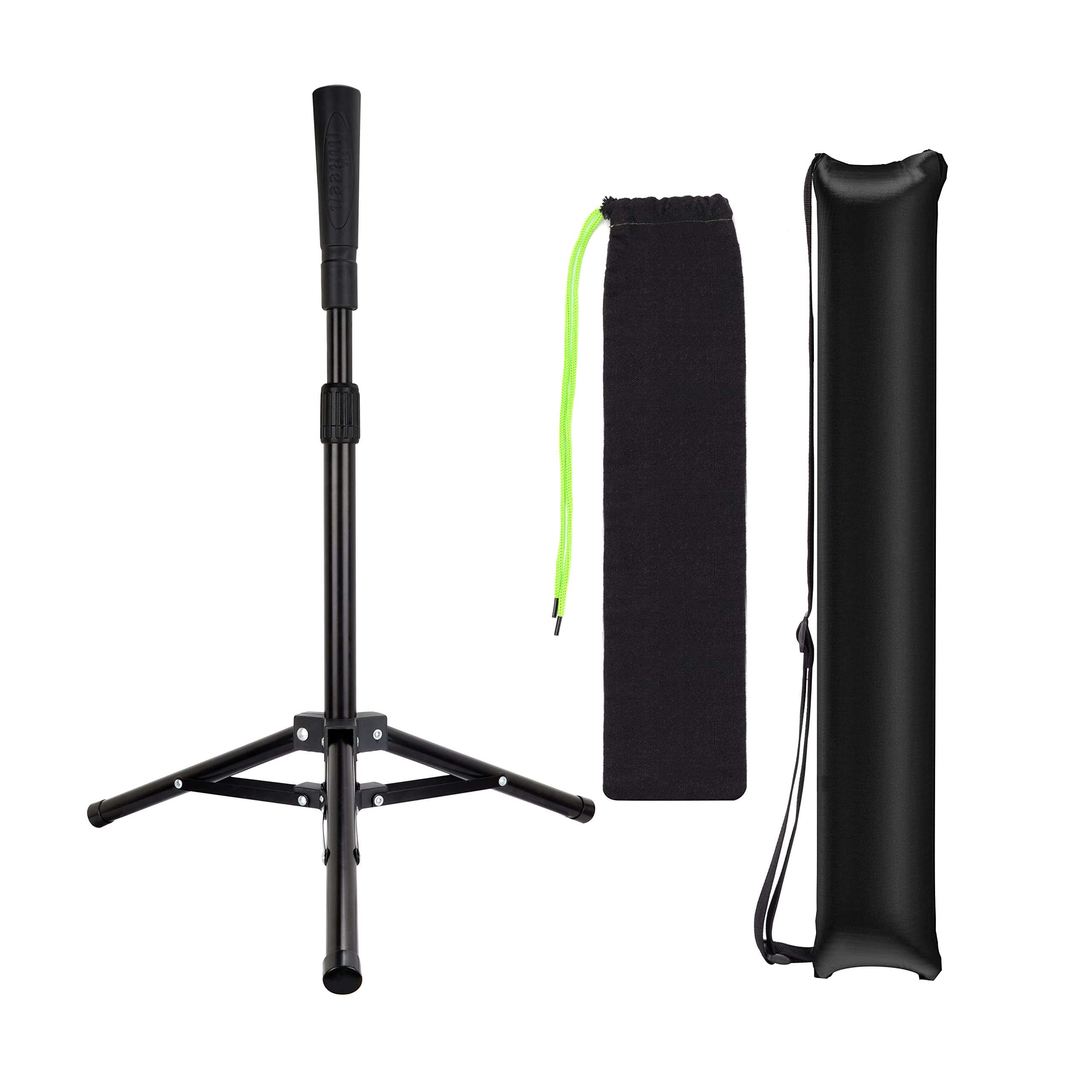 Hikeen Portable Tripod Baseball Tee Stand With Carrying Bag For Hitting, Training, And Practice