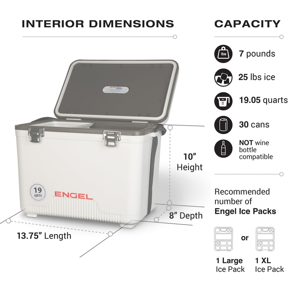 Engel Uc19 19Qt Leak-Proof, Air Tight, Drybox Cooler And Small Hard Shell Lunchbox For Men And Women In Blue