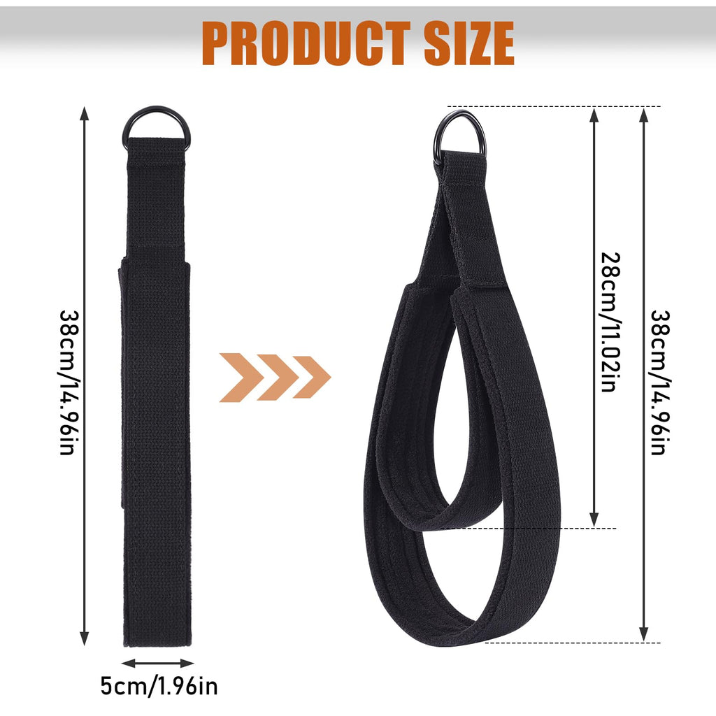 Tobwolf 2Pcs Pilates Double Loop Straps For Reformer, Feet Fitness Equipment Straps, Double Padded D-Ring Loops, Yoga Double Loo