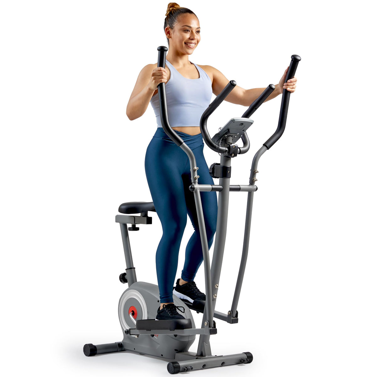 Sunny Health & Fitness 2 in 1 Magnetic Elliptical Upright Bike  SFE3903