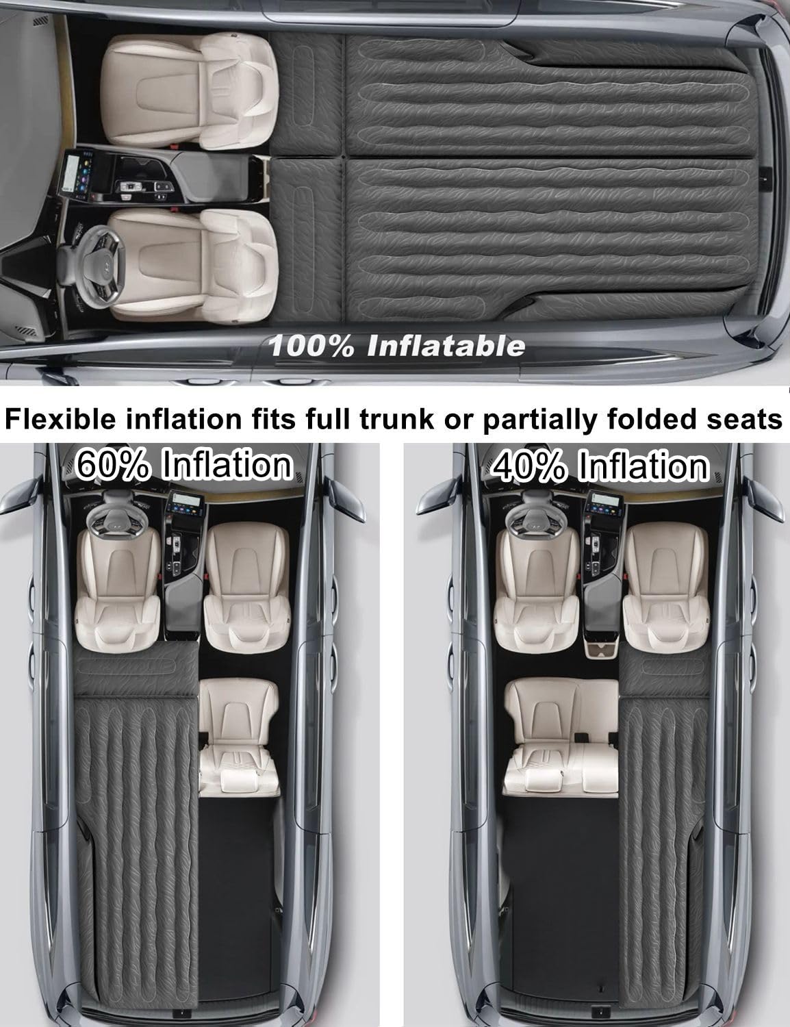 Umbrauto Suv Air Mattress For Car Camping, Leakproof & Quick Inflation Sleeping Airbed With Electric Pump, Fits Most Compact, Mi