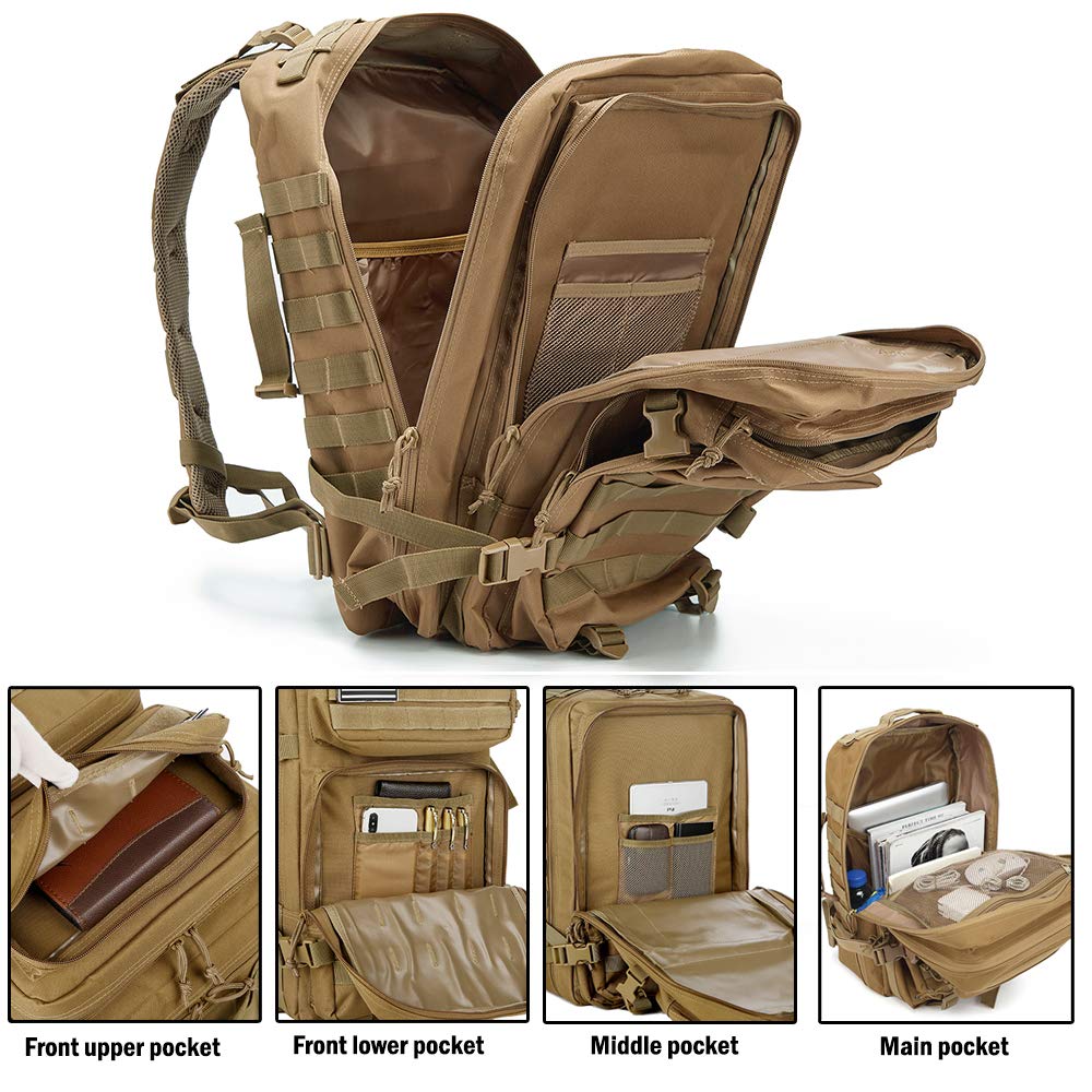 45L Military Tactical Backpacks For Men Camping Hiking Trekking Daypack Bug Out Bag Lage Molle 3 Day Assault Pack By Qt&Qy