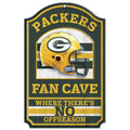 Wincraft Green Bay Packers Wood Sign - 11in x 17in Fan Cave Design