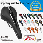 Gorix Bike Saddle Seat Comfortable Cushion With Rail Mountain Road Bicycle For Men And Women (Gx-C19) (Black   Orange)