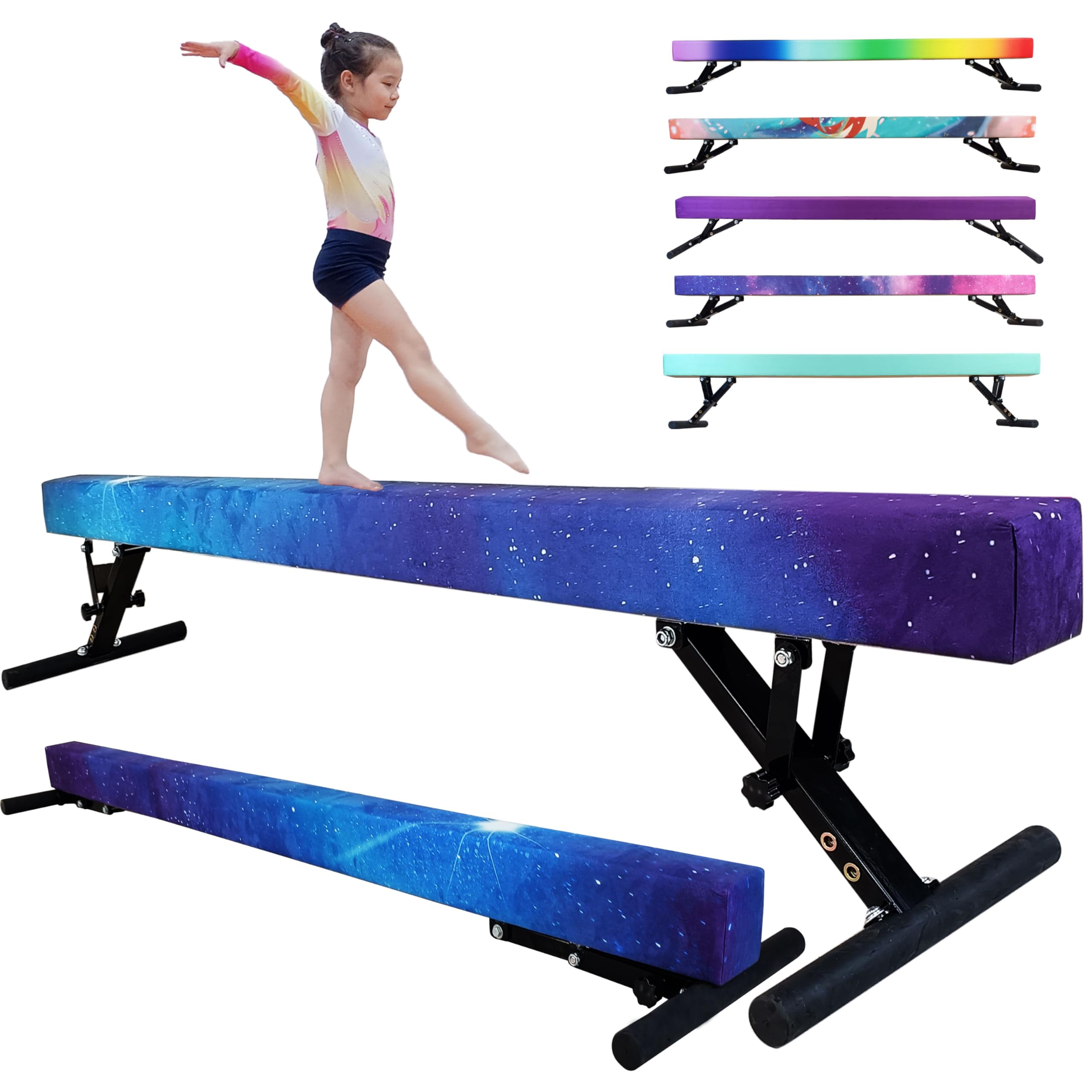Seliyoo Adjustable Balance Beam For Kids - 8Ft Gymnasitcs Beam - High And Lower Floor Beam For Gymnastic Center Gymnastics Equip