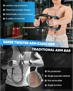 Saker Twister Arm Trainer, 40-100Lb Adjustable Chest Workout Equipment Power Twist Arm Trainer, Forearm Strengthener, Portable S
