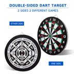 Gse 18'' Dartboard Game Set With Six 17G Steel Tip Darts, 2-In-1 Double Sided Bound Paper Baseball And Dart Board Games Set, Exc