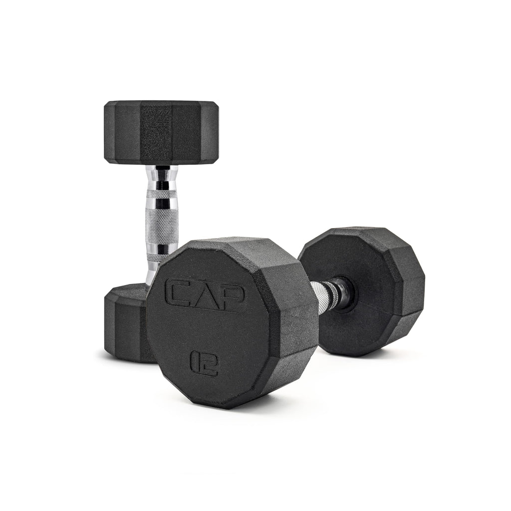 CAP Barbell 12-Sided Coated Dumbbell with Chrome Handle, Pair, 12 LB