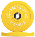 Balancefrom Color Coded Olympic Bumper Plate Weight Plate With Steel Hub, 25Lb Pair