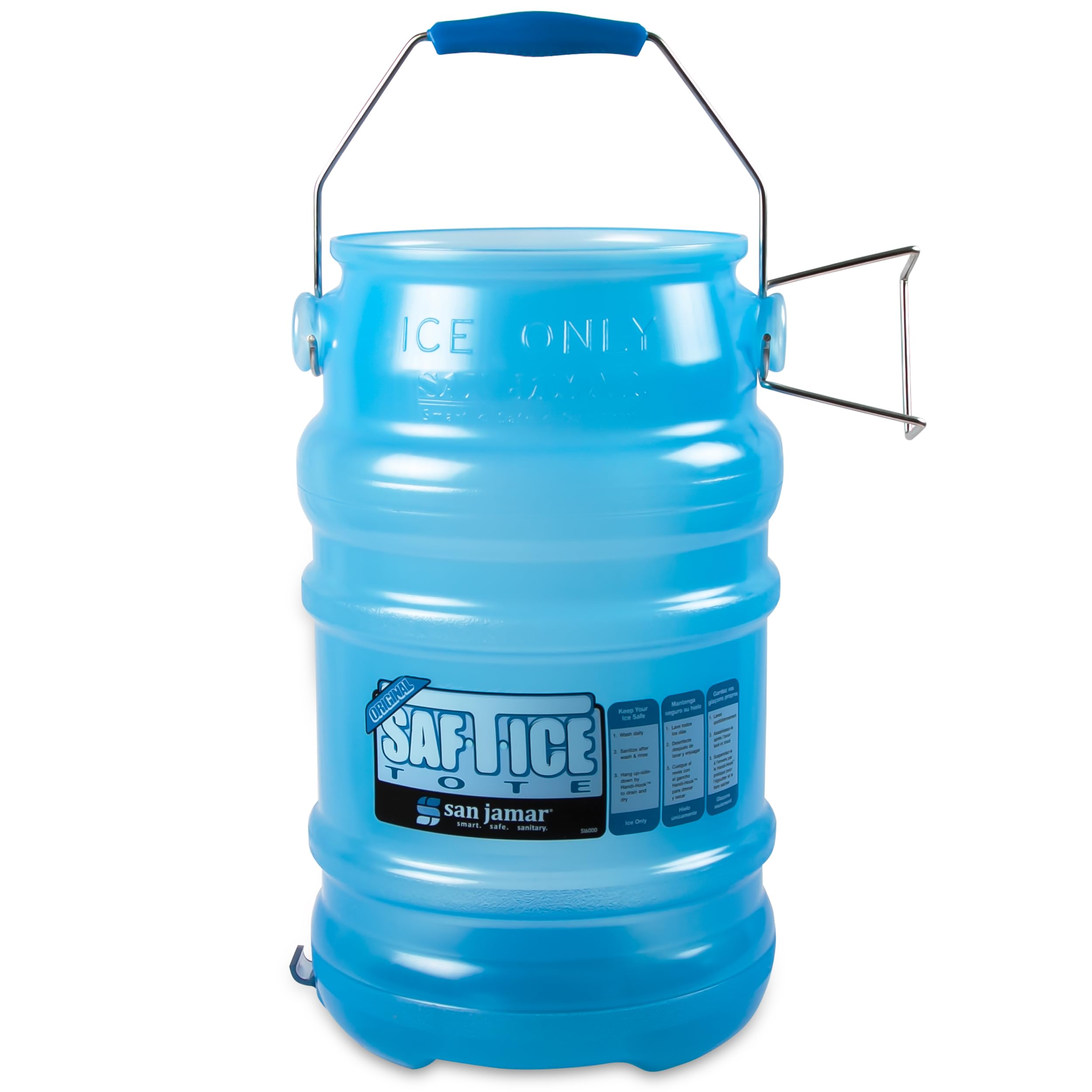 SPARTA San Jamar Saf-T-Ice Plastic Ice-Tote, 6 Gallons, Blue