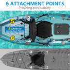 Hlogree 6-Point Attachment - Thick Padded Kayak Seat Cushion With Back Support,Extra Cushioned Kayak Replacement Seat Universal