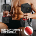 Rendpas Adjustable Dumbbells Set of 2, Square Weight Dumbbell Set, 5 in 1 Free Dumbbell Set with Anti-Slip Texture Handle, Weigh