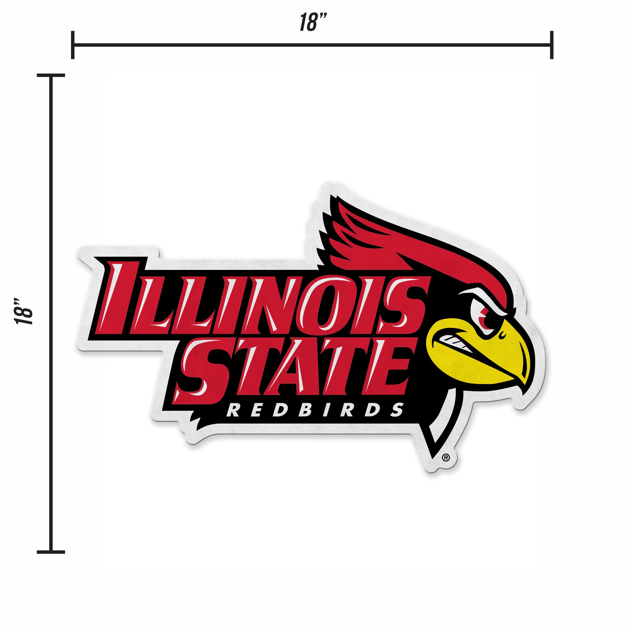 Rico Industries Ncaa Illinois State Redbirds State Shape Shape Cut Pennant - Home And Living Room D  Cor - Soft Felt Ez To Hang,