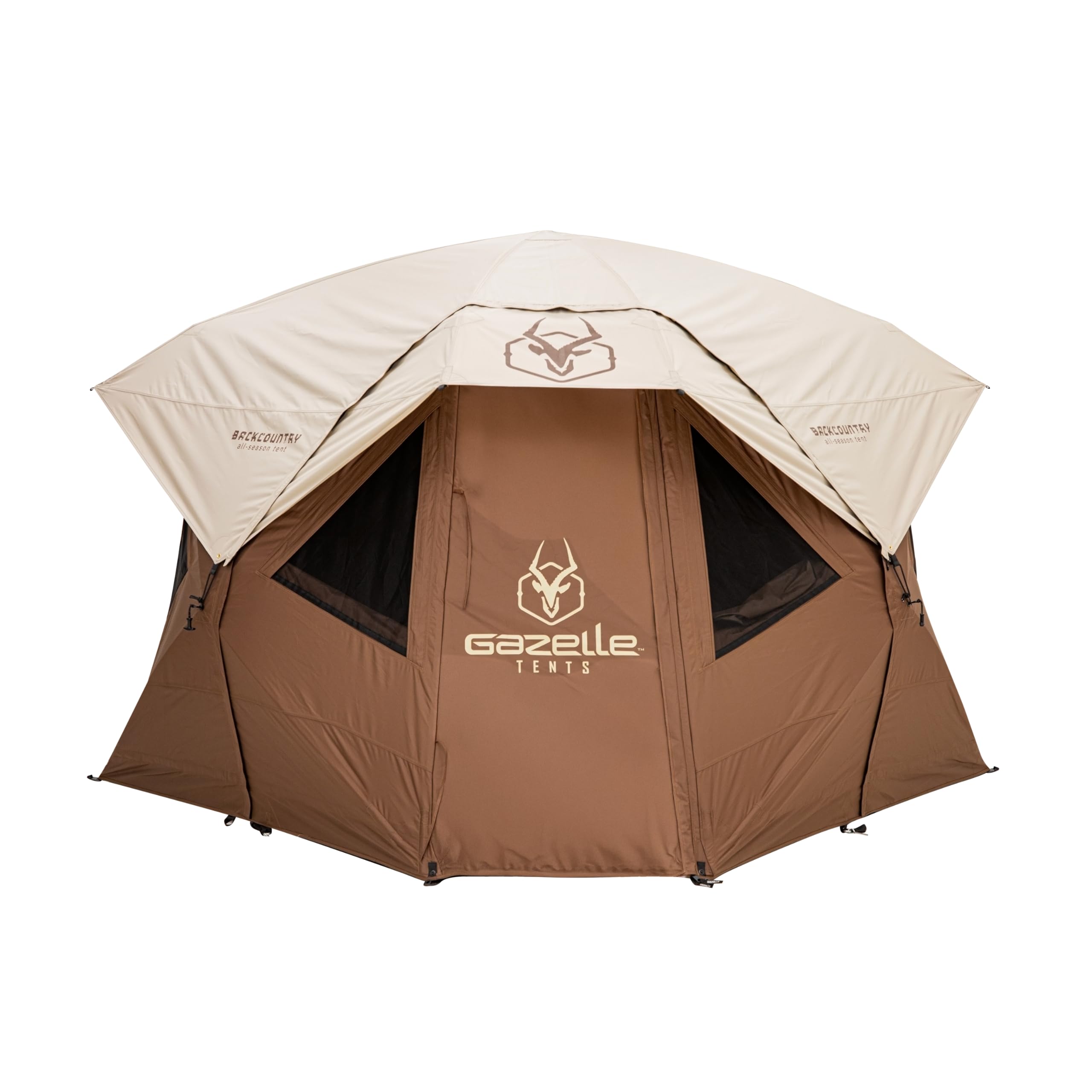 Gazelle Tents Backcountry T5 All-Season Hub Tent - Quick 90-Second Setup, Heavy-Duty 300D Ripstop Fabric, HVAC Port, 4-Season Sh