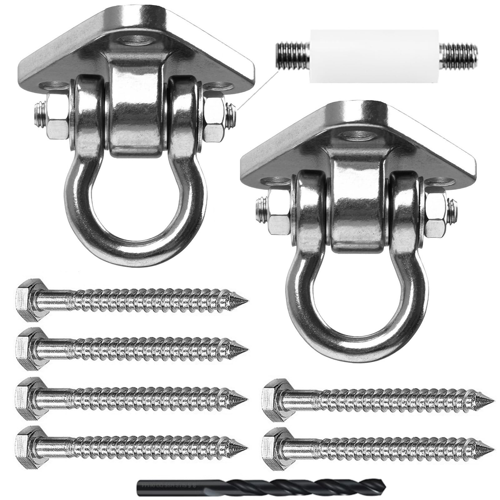 Yyiwhmy 2 Bearing Swing Hangers Heavy Duty 304 Stainless Steel 1500LB Capacity Swing Set Hardware180 for Yoga Porch Swing Seat S