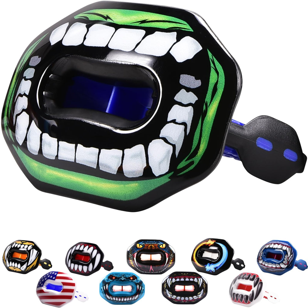 Oral Mart Football Mouth Guard (Green Monster) - Lip Guard Mouthpiece - Football Mouthguard Pacifier Protector
