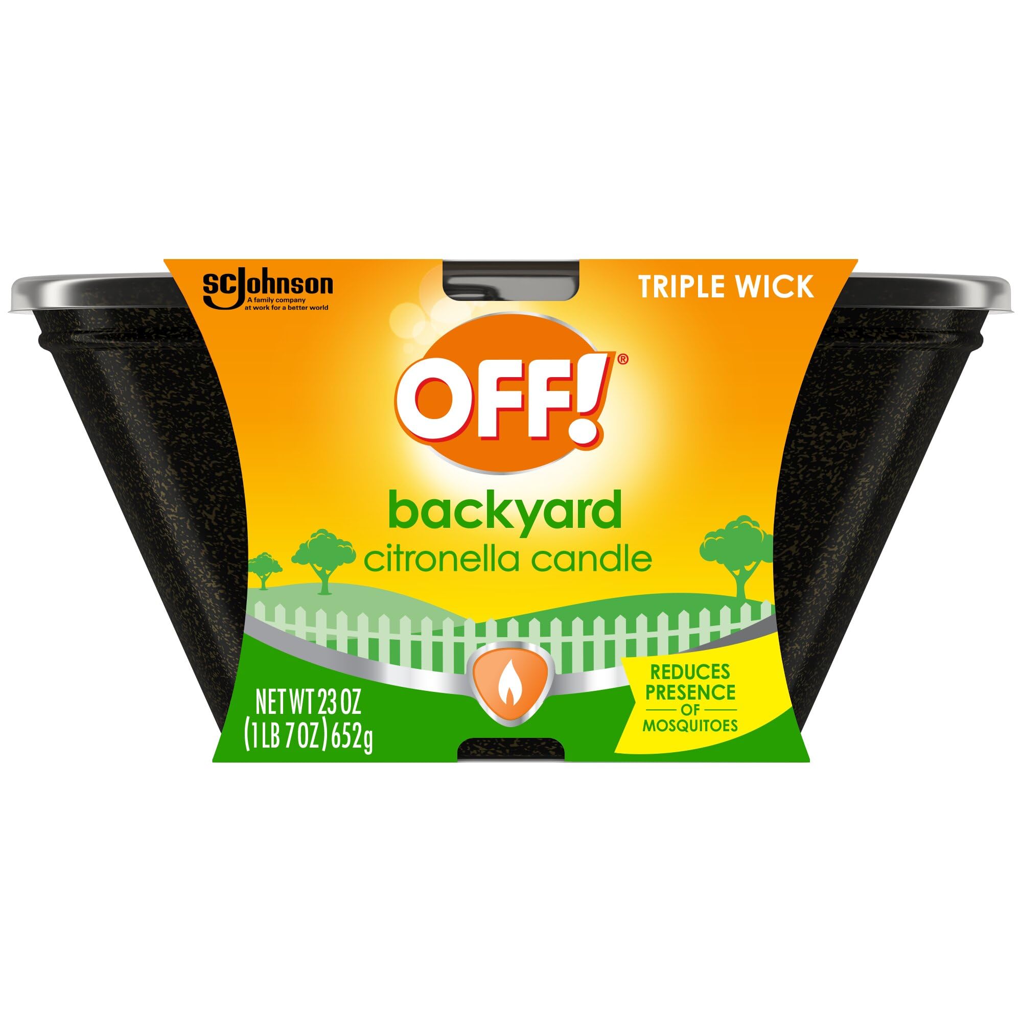OFF! Backyard Citronella Scented Candle, Triple Wick, Ambiance Enhancing Centerpiece, Burns for up to 50 Hours, 23 oz (Pack of 6