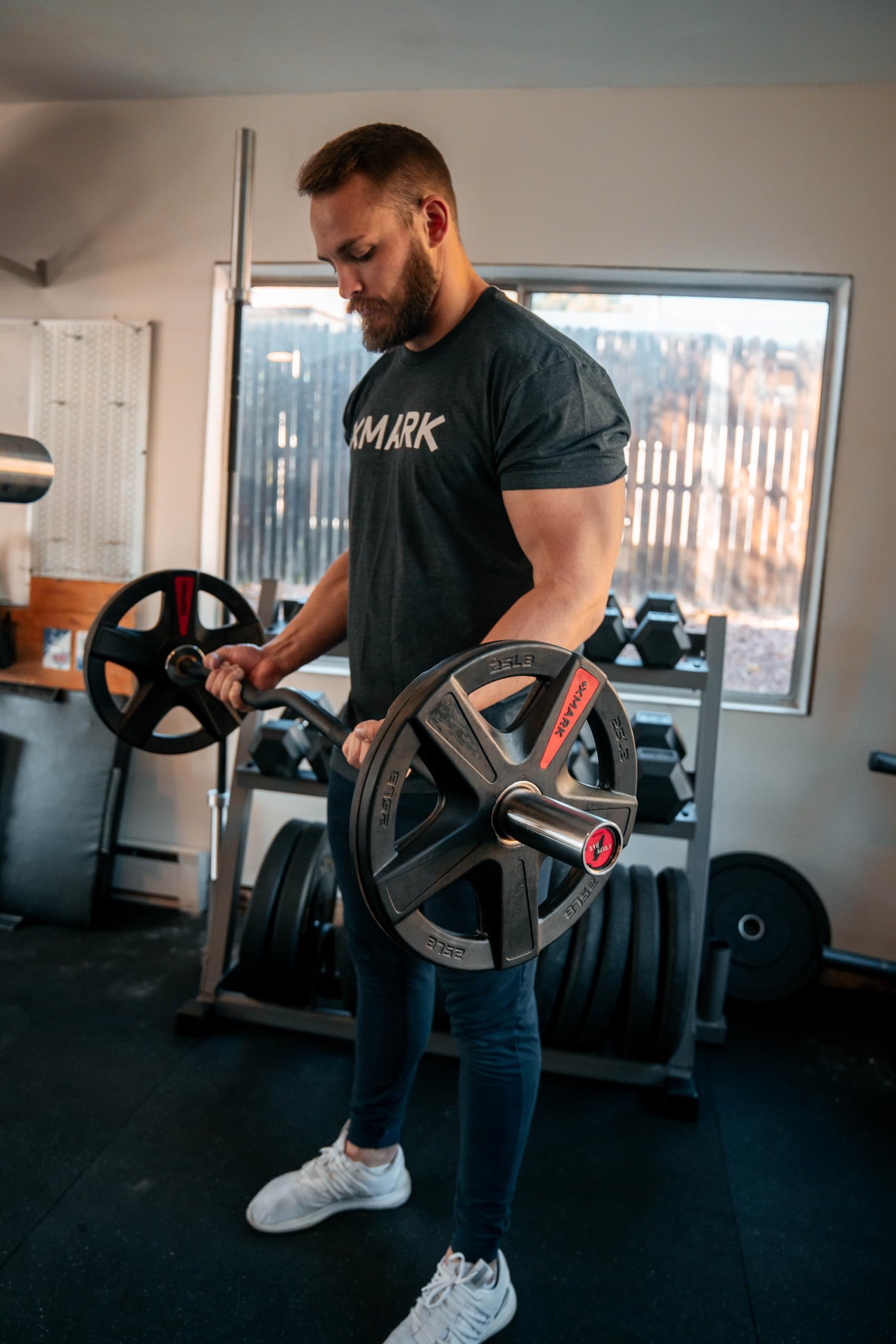 Xmark Texas Star 45 Lb Pair Olympic Plates, Patented Design, One-Year Warranty, Olympic Weight Plates