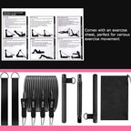 Pilates Bar Kit with Resistance Bands(4 x Bands),3-Section Pilates Flexbands Kit Workout Equipment for Legs,Hip,Waist and Arm,Fi