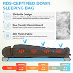 Atepa Bulwark 300 50? Down Sleeping Bag For Adults, 650Fp Recycled Ultralight 3 Season Compact Sleeping Bags With Compression Sa