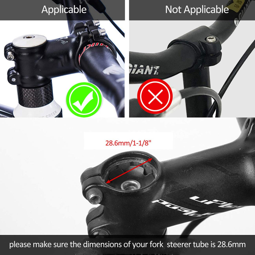 Platt Bike Fork Stem Extender Aluminum Alloy Mtb Bicycle Stem Raiser Handlebar Riser Fit For 1 1/8 Threadless Steerer Tubes,Blac