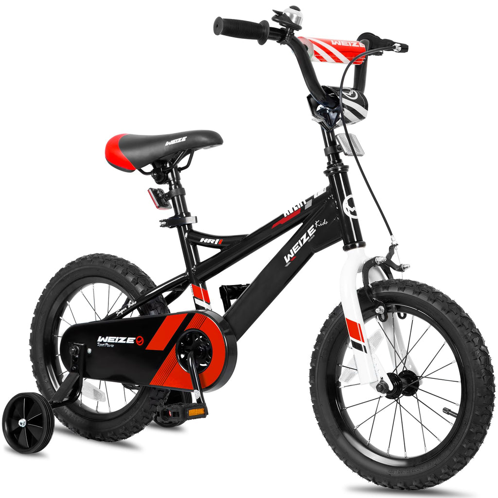 WEIZE Kids Bike, 14 Inch Children Bicycle for Boys Girls Ages 3-5 Years Old, Rider Height 35-42 Inch, Coaster Brake, Black