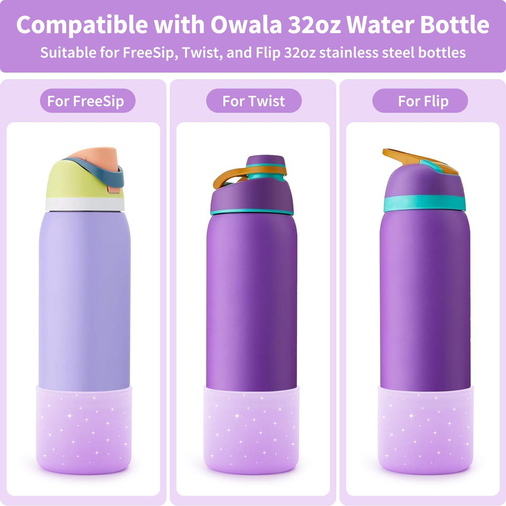 Diumepo Silicone Water Bottle Boot for Owala 32 oz, Anti-Slip Protective Sleeve for Twist, FreeSip & Flip Stainless Steel Bottle