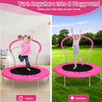 Lyromix 36 Inch Mini Trampoline for Kids, Indoor Toddler Rebounder Trampoline with Handle, Pink