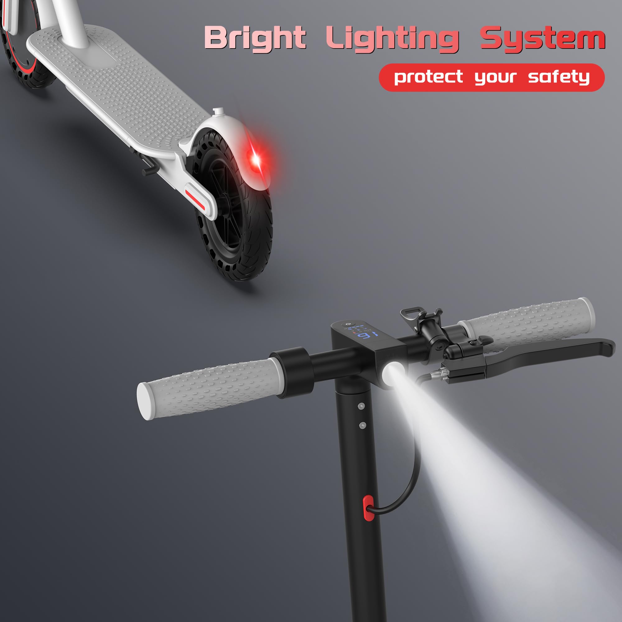 MAXSHOT Electric Scooter Adults & Big Kids, 350W Powerful Motor, Top Speed 12/16/19MPH, 12/16/21Miles Range, 8.5 Solid Tires Fol