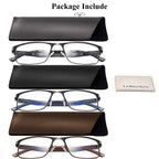 Lcbestbro 3 Pack Business Blue Light Blocking Reading Glasses For Men, 25 Metal Readers