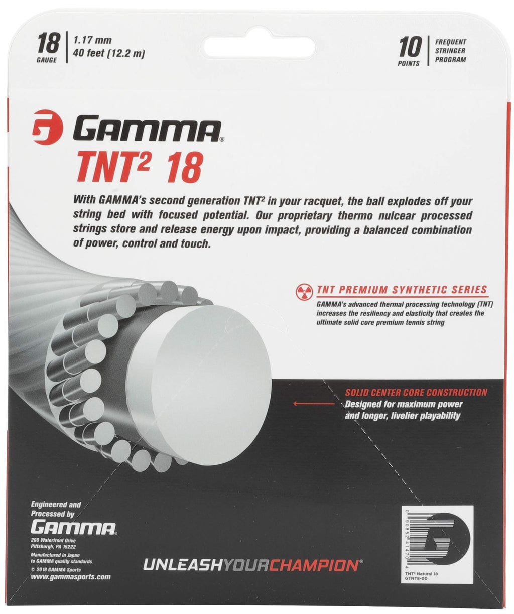 Gamma Tnt2 18G Tennis String, White