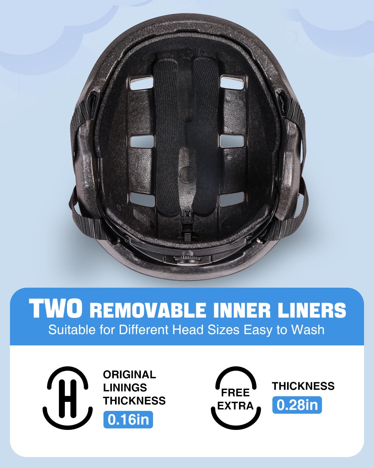 Toddler Bike Helmet 1-3 Years Old- with 12 Vents & Dual Liner (0.16+0.28) - Adjustable Dial Fit (45-51cm) (XS,Dinosaur)