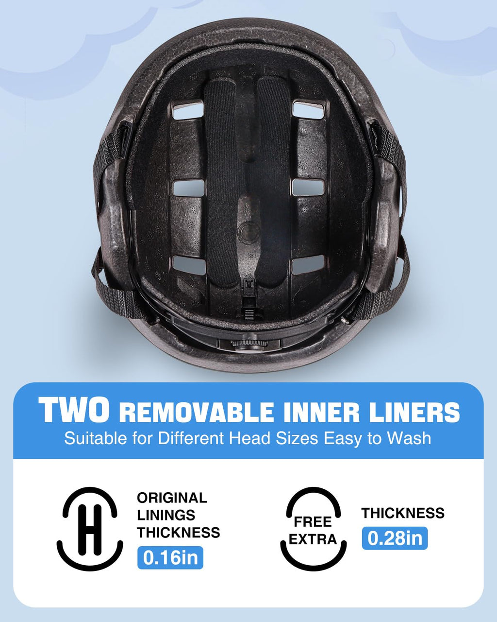 Toddler Bike Helmet 2-5 Years Old- with 12 Vents & Dual Liner (0.16+0.28) - Adjustable Dial Fit (48-54cm) (S,Dinosaur)