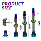 Bwshlf Neon Tubeless Presta Valve Stem 40Mm / 44Mm, Super Light Alloy Presta Valve Stem Kit With Valve Core Remover Tool And Val