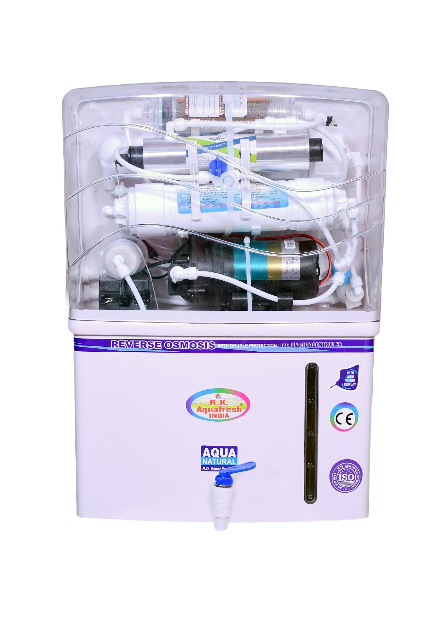 R.K. Aqua Fresh India Aqua Plus Ro Domestic Water Purifier (Ro+ Led Uv+ Orc Copper+Alkaline+Zinc High Tds Membrane+ Tds Control)