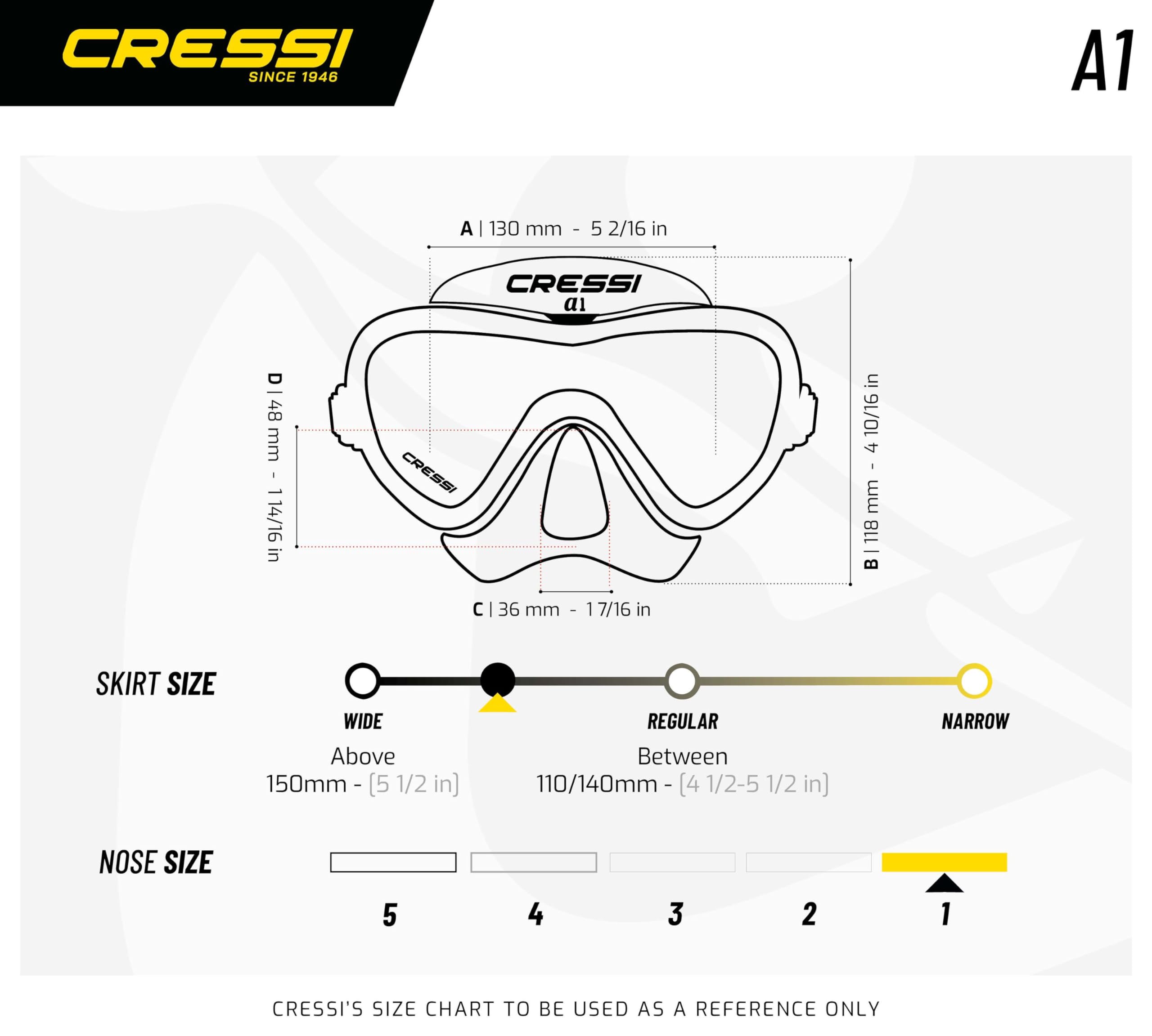 Cressi A1, Black/Pink, Clear Lens