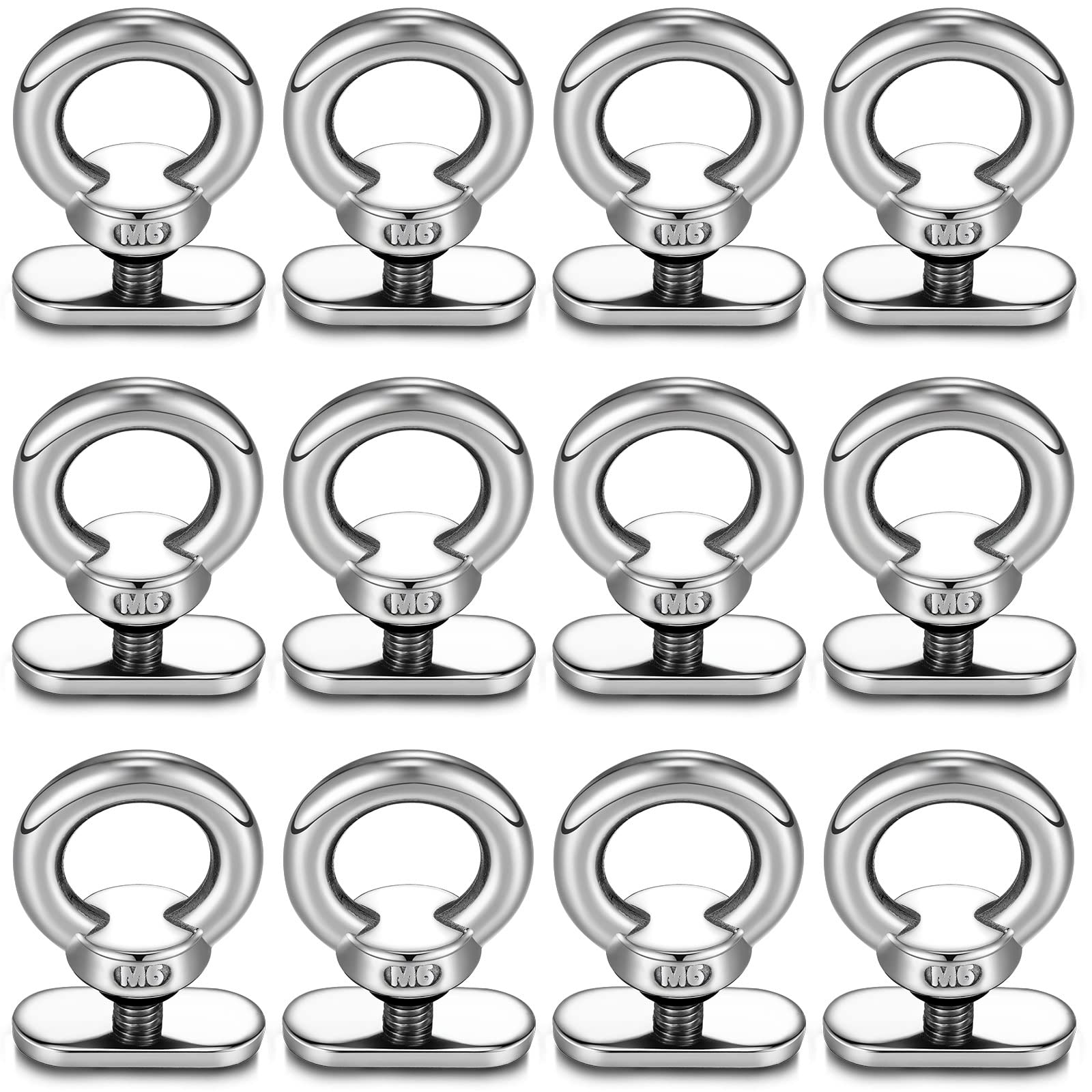 Therwen 12 Packs Kayak Track Mount Tie Down Eyelet Stainless Steel Kayak Track Mount Accessories Kayak Hardware for Kayak Canoe 