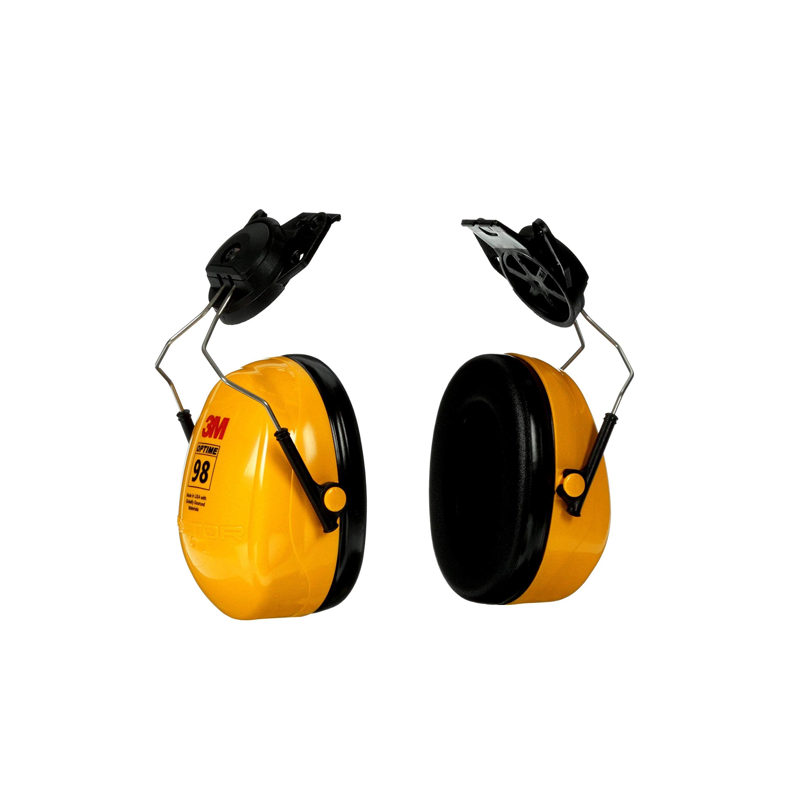 3M Peltor Hearing Protection Optime 98 Earmuffs, Cap Mount, H9P3E, 23 Db Nrr, Universal Mounting Attachment, Adjustable Tilt Ear