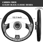 Roykaw Golf Cart Steering Wheel Or Hub Adapter For Ezgo Club Car Yamaha (Style 2 Black)