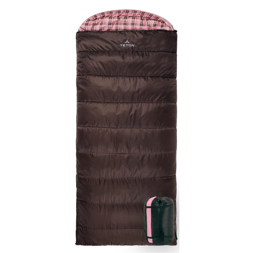 Teton Sports Celsius Regular Sleeping Bag; Great For Family Camping, Brown Poly Liner, Right Zip , 80 X 33-Inch