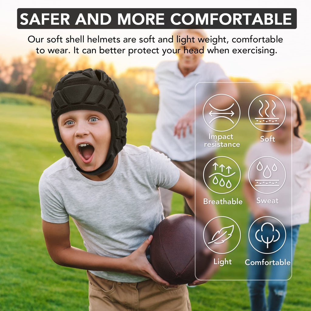 Victridge Flag Football Helmet Youth Soft Shell Helmet 7V7 Rugby Headgear Scrum Cap Youth Kids Adults